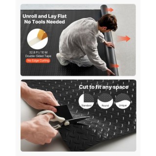 VEVOR Μαύρο Ρολό Δαπέδου Γκαράζ 1.2 x 3.05 m από PVC 2.2 mm Αντιολι... VEVOR Μαύρο Ρολό Δαπέδου Γκαράζ 1.2 x 3.05 m από PVC 2.2 mm Αντιολι...