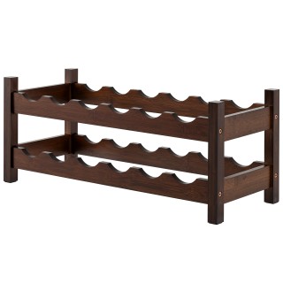 Costway Μπαμπού Ραφιέρα Κρασιών για 12 Μπουκάλια με 2 Ράφια για Κελ...