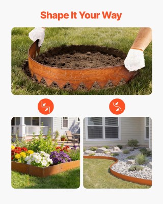 VEVOR Σετ 6 Τεμαχίων Περιφράξεις Τοπίου από Υλικό Cor-Ten, 1016 x 1...