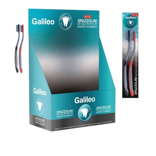 Galileo Σετ 2 Μαύρες Πλαστικές Οδοντόβουρτσες με Μέτριες Τρίχες 590...