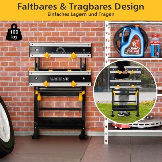 Costway Πτυσσόμενο Εργαστήριο με 8 μετακινούμενους σφιγκτήρες & 7-ε...