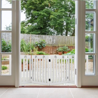 Costway Ξύλινο Πτυσσόμενο Παιδικό Πόρτα Ασφαλείας για Σκάλες 60 εκ....