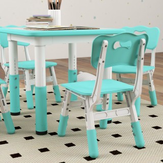 AIYAPLAY Σετ Τραπέζι και Καρέκλες για Παιδιά 5τμχ με 4 Ρυθμιζόμενες...