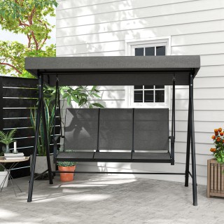 Outsunny  Κούνια Κήπου 3 Θέσεων με Ρυθμιζόμενη Ομπρέλα, 195x118x170...