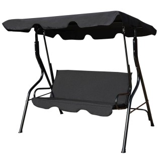 Costway Τριθέσια κούνια κήπου με σκίαστρο Μαύρο 170 x 110 x 153 εκ... Costway Τριθέσια κούνια κήπου με σκίαστρο Μαύρο 170 x 110 x 153 εκ...