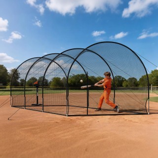 VEVOR Φορητό Αυτοστήρικτο Κλουβί Μπέιζμπολ 10m x 3.6m με Δίχτυ 4-Πλ...