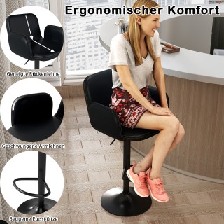 Costway Σετ 2 τμχ Περιστρεφόμενα Μπαρ Σκαμπό με Ρυθμιζόμενο Ύψος κα...