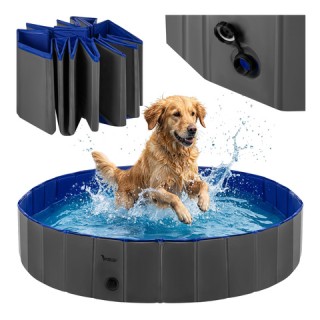 Purlov Πισίνα σκύλου αναδιπλούμενη PURLOV 160x30 εκ. 600 L μπλε/γκρ...