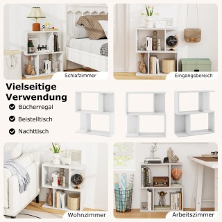 Costway Πολυλειτουργική Ξύλινη Βιβλιοθήκη 3 Επιπέδων 50 x 17,5 x 55...