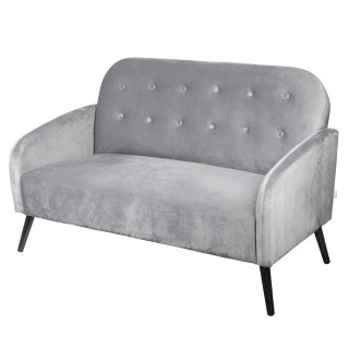 Galileo Διώδιος καναπές σε ανοιχτό γκρι χρώμα με βελούδινη υφή υφάσ...