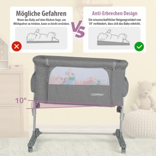 Costway Φορητή 3-σε-1 Βρεφική Κούνια με 5 Επίπεδα Ρυθμιζόμενο Ύψος ... Costway Φορητή 3-σε-1 Βρεφική Κούνια με 5 Επίπεδα Ρυθμιζόμενο Ύψος ...