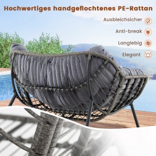 Costway Μεγάλη Γκρι Καρέκλα Κουνιστή με Αφαιρούμενο Μαλακό Μαξιλάρι...