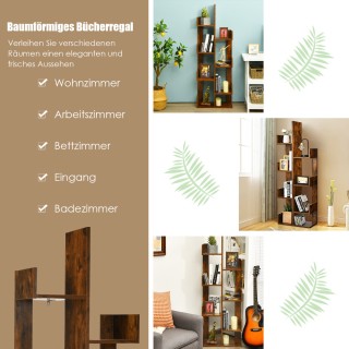 Costway Βιβλιοθήκη σε σχήμα δέντρου με 8 ράφια 50 x 25 x 145 cm CB1... Costway Βιβλιοθήκη σε σχήμα δέντρου με 8 ράφια 50 x 25 x 145 cm CB1...