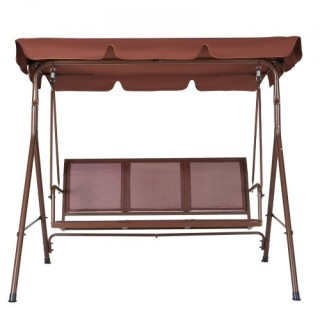 Κούνια Βεράντας 3 Θέσεων VEVOR με Ρυθμιζόμενο Σκίαστρο, Καφέ  TJQQ6...