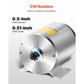 VEVOR Σετ Ηλεκτρικού Κινητήρα Χωρίς Ψήκτρες 1800W 48V 4500rpm με Ρυ...