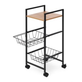 ModernHome Τροχήλατο Κουζίνας με 2 καλάθια και ράφι, οργανωτής με ρ... ModernHome Τροχήλατο Κουζίνας με 2 καλάθια και ράφι, οργανωτής με ρ...