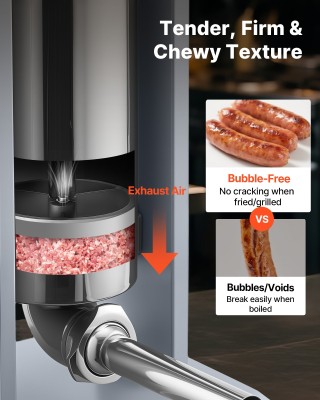 VEVOR Μηχανή Χειροκίνητης Παρασκευής Λουκάνικων 5L, Διπλής Ταχύτητα...