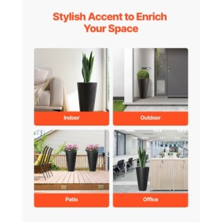 VEVOR Σετ 2 Ψηλών Στρογγυλών Γλαστρών 24 για Εσωτερικό/Εξωτερικό Χώ... VEVOR Σετ 2 Ψηλών Στρογγυλών Γλαστρών 24 για Εσωτερικό/Εξωτερικό Χώ...