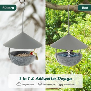 Costway  Τέλειος Τροφοδότης Πουλιών με Μεταλλικό Σκελετό και Βάση Ρ...