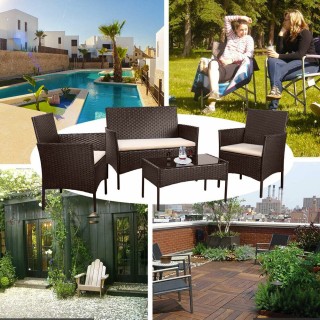 BAKAJI Σετ Σαλονάκι Πλήρες Καναπές Πολυθρόνες Τραπεζάκι από Ρατάν ... BAKAJI Σετ Σαλονάκι Πλήρες Καναπές Πολυθρόνες Τραπεζάκι από Ρατάν ...