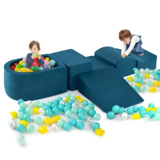 Costway Σετ 5 Τεμαχίων Μεγάλα Μπλε Αφρώδη Τουβλάκια Με Μπάλα Παίχνι... Costway Σετ 5 Τεμαχίων Μεγάλα Μπλε Αφρώδη Τουβλάκια Με Μπάλα Παίχνι...