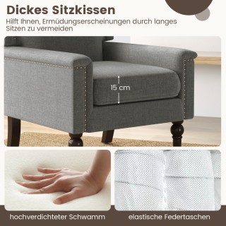 Costway Πολυθρόνα Ανάγνωσης με Παχύ Μαξιλάρι και Πόδια από Μασίφ Κα... Costway Πολυθρόνα Ανάγνωσης με Παχύ Μαξιλάρι και Πόδια από Μασίφ Κα...