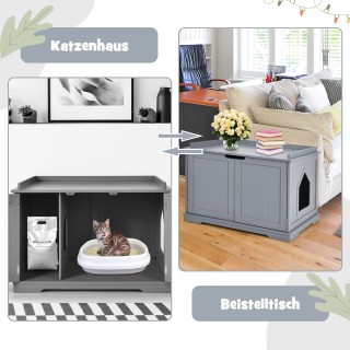 Costway  Πολυλειτουργικό Σπίτι Γάτας από MDF με Ανθεκτική Κατασκευή...