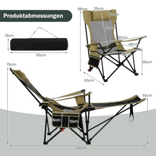Costway Καρεκλάκι Κατασκήνωσης με Αποσπώμενο Υποπόδιο, Ρυθμιζόμενη ... Costway Καρεκλάκι Κατασκήνωσης με Αποσπώμενο Υποπόδιο, Ρυθμιζόμενη ...