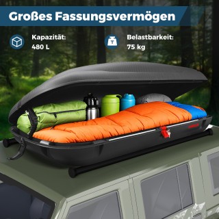 Costway 400L Κλειδωμένη Μπαγκαζιέρα Οροφής με Ζώνες AT6267EU