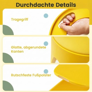 Costway Σετ 8 Πολύχρωμα Στοιβαζόμενα Πλαστικά Σκαμπό, Φορητά, Χωρίς...