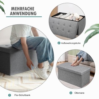 Costway Πτυσσόμενο Σκαμπό με Αποθηκευτικό Χώρο σε Ανοιχτό Γκρι Χρώμ... Costway Πτυσσόμενο Σκαμπό με Αποθηκευτικό Χώρο σε Ανοιχτό Γκρι Χρώμ...