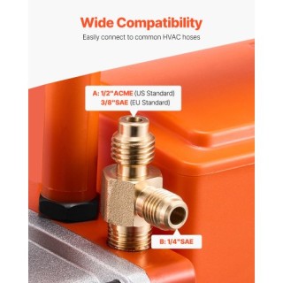 VEVOR Αντλία Κενού 3.5 CFM HVAC Μονοβάθμια Περιστροφική Πτερωτή με ...