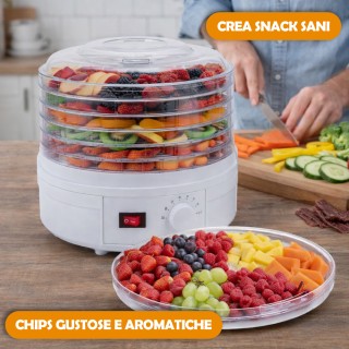 BAKAJI Ηλεκτρικός Μίνι Αφυγραντήρας Τροφίμων & Λουλουδιών με 5 Θήκε...