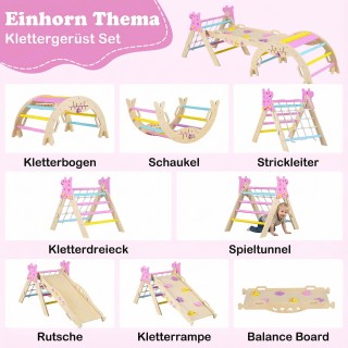 Costway Μοντεσσόρι Ξύλινο Σετ Αναρρίχησης: Δίπλωμα Τριγώνου & Ράμπα...