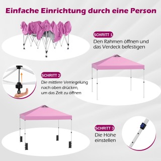 Costway Αναδιπλούμενο κιόσκι Pop-Up 3 x 3 μ. με 4 σακιά άμμου, πασσ...