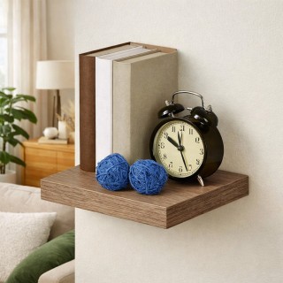 BAKAJI Τετράγωνο Ράφι Τοίχου 25x25x4cm Μοντέρνα Βιβλιοθήκη MDF Ξύλο...