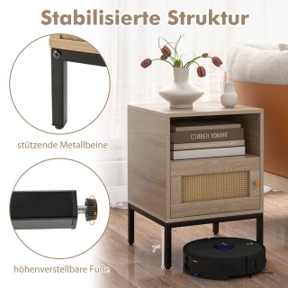 Costway Κομοδίνο με Φυσική Γοητεία και Ρατάν Σχέδιο για Μοντέρνα Α... Costway Κομοδίνο με Φυσική Γοητεία και Ρατάν Σχέδιο για Μοντέρνα Α...