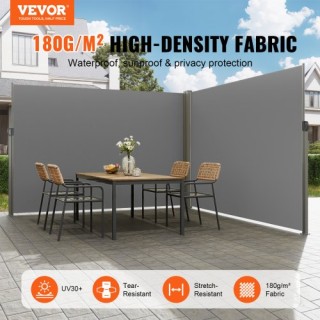 VEVOR Αναδιπλούμενη Πλευρική Τέντα  200×600 cm  Γκρι  KSSCP200X600Q...