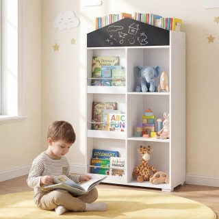 Costway Παιδική βιβλιοθήκη Montessori σε σχήμα σπιτιού με μαυροπίνα...