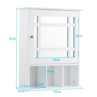 Costway  Κρεμαστό ντουλάπι με ρυθμιζόμενο ράφι & ανοιχτά διαμερίσμα...