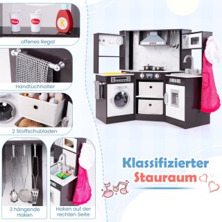 Costway Ξύλινη Παιδική Κουζίνα με Ήχο, Φως και Πλυντήριο Ρούχων TP1... Costway Ξύλινη Παιδική Κουζίνα με Ήχο, Φως και Πλυντήριο Ρούχων TP1...