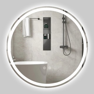 Costway Στρογγυλός LED καθρέφτης μπάνιου με ρυθμιζόμενη φωτεινότητα...