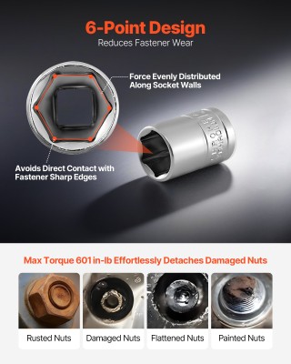 VEVOR Σετ Καρυδάκια 27 Τεμαχίων - SAE & Μετρικό, Με Καρυδοκλειδί, Μ... VEVOR Σετ Καρυδάκια 27 Τεμαχίων - SAE & Μετρικό, Με Καρυδοκλειδί, Μ...