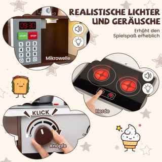 Costway Ξύλινη Γωνιακή Παιδική Κουζίνα με Φώτα, Ήχους και Αξεσουάρ ... Costway Ξύλινη Γωνιακή Παιδική Κουζίνα με Φώτα, Ήχους και Αξεσουάρ ...