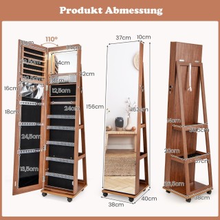 Costway Στυλάτη Ντουλάπα Κοσμημάτων με Ολόσωμο Καθρέφτη και LED Φω... Costway Στυλάτη Ντουλάπα Κοσμημάτων με Ολόσωμο Καθρέφτη και LED Φω...