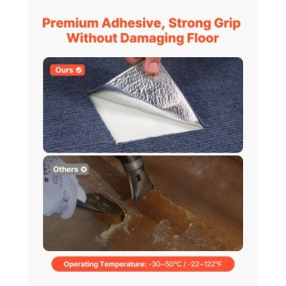 VEVOR Αυτοκόλλητα Πλακάκια Χαλιού 610x610 mm Γκρι (15 Τεμάχια) ZZFK...