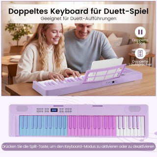 Costway Αναδιπλούμενο ηλεκτρονικό πληκτρολόγιο 61 πλήκτρων με λειτο...