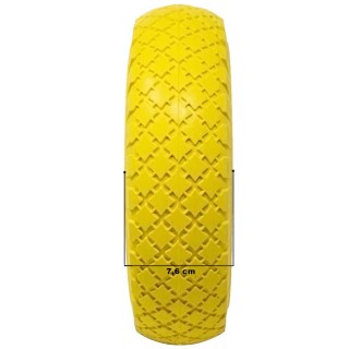 BAKAJI Ρόδα Πλήρης για Καρότσι Αντιδιατρητική PU Κίτρινου Χρώματος ...