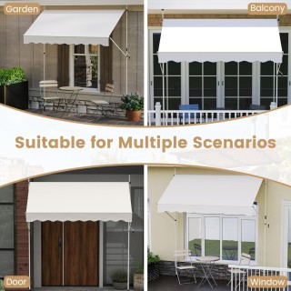 Costway Ρυθμιζόμενη Λευκή Τέντα 250cm Χωρίς Τρυπάνι με Μανιβέλα NP1... Costway Ρυθμιζόμενη Λευκή Τέντα 250cm Χωρίς Τρυπάνι με Μανιβέλα NP1...