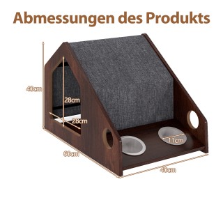 Costway Πολυλειτουργικό Ξύλινο Κονντό Κατοικίας για Εσωτερικές Γάτε...